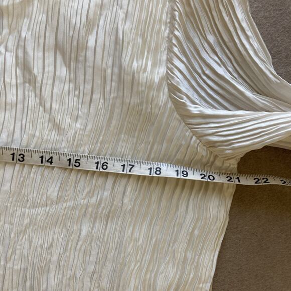 Caroline Rose Plisse Pants Set 2 Piece New Top Sz L Pants Sz M Ivory - Picture 8 of 16